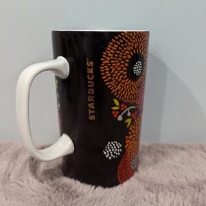 Starbucks 2014 Brown Gold Floral Mug